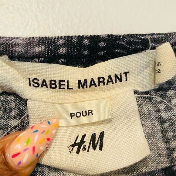 Isabel Marant for H&M Feather Print Linen Top Size 2 - Picture 8 of 8